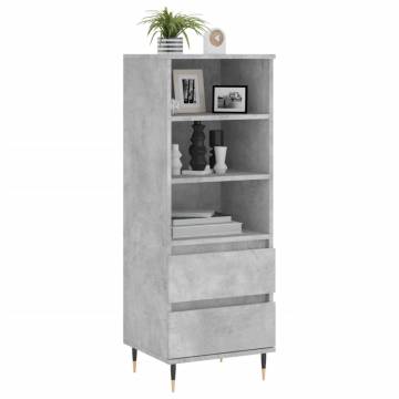 Stylish Highboard Concrete Grey - 40x36x110 cm Engineered Wood