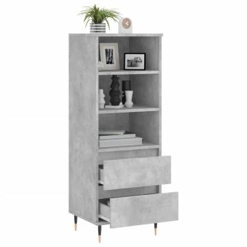 Stylish Highboard Concrete Grey - 40x36x110 cm Engineered Wood