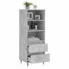 Stylish Highboard Concrete Grey - 40x36x110 cm Engineered Wood