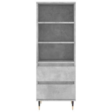 Stylish Highboard Concrete Grey - 40x36x110 cm Engineered Wood