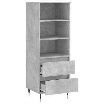 Stylish Highboard Concrete Grey - 40x36x110 cm Engineered Wood