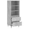 Stylish Highboard Concrete Grey - 40x36x110 cm Engineered Wood