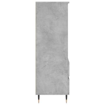 Stylish Highboard Concrete Grey - 40x36x110 cm Engineered Wood