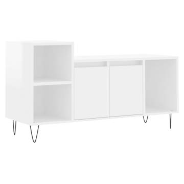 Elegant High Gloss White TV Cabinet - 100x35x55 cm