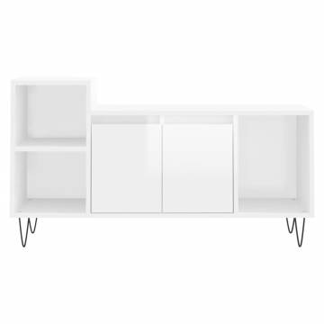 Elegant High Gloss White TV Cabinet - 100x35x55 cm