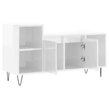 Elegant High Gloss White TV Cabinet - 100x35x55 cm