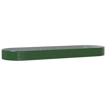 Garden Raised Bed - Powder-coated Steel 450x140x36 cm Green