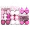 108 Piece Christmas Bauble Set - White & Pink Decor