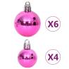 108 Piece Christmas Bauble Set - White & Pink Decor