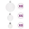 108 Piece Christmas Bauble Set - White & Pink Decor