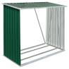 Garden Log Storage Shed - Galvanised Steel 163x83 cm Green