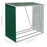 Garden Log Storage Shed - Galvanised Steel 163x83 cm Green