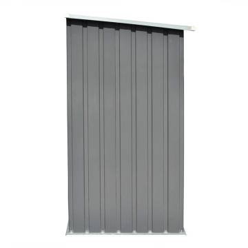 Garden Log Storage Shed - Galvanised Steel 163x83x154 cm Grey