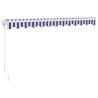 Retractable Awning Blue & White 3.5x2.5m - Hipomarket UK