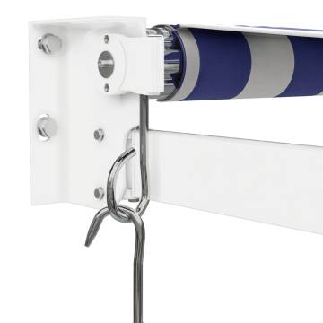 Retractable Awning Blue & White 3.5x2.5m - Hipomarket UK