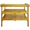 Potting Bench with 2 Shelves - Solid Acacia Wood & Zinc