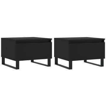 Elegant 2 pcs Black Coffee Tables - Engineered Wood | HipoMarket