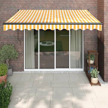 Retractable Awning Yellow & White 3.5x2.5m | Hipomarket