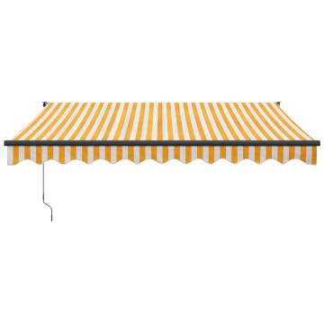 Retractable Awning Yellow & White 3.5x2.5m | Hipomarket