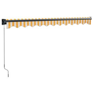 Retractable Awning Yellow & White 3.5x2.5m | Hipomarket