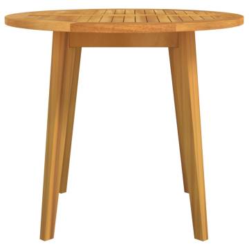 Garden Table Ø85x75 cm Solid Acacia Wood - Durable & Stylish