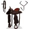 Western Saddle with Headstall & Collar - 17" Brown Leather