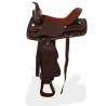 Western Saddle with Headstall & Collar - 17" Brown Leather