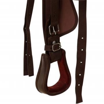 Western Saddle with Headstall & Collar - 17" Brown Leather