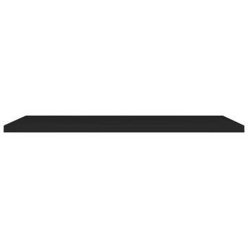 Floating Wall Shelf Black - Stylish MDF Display 120x23.5 cm