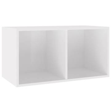 Vinyl Storage Box High Gloss White - Durable & Stylish