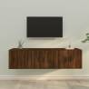 3 Piece TV Cabinet Set - Brown Oak Engineered Wood | HipoMarket