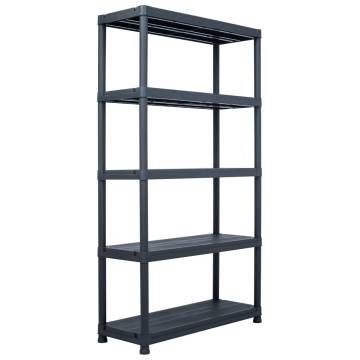 Durable Black Storage Shelf Rack - 500 kg Capacity | HipoMarket