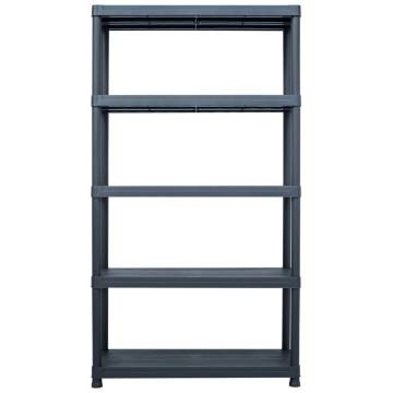 Durable Black Storage Shelf Rack - 500 kg Capacity | HipoMarket