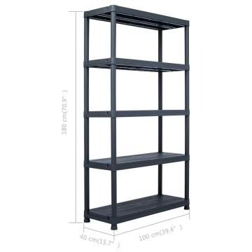 Durable Black Storage Shelf Rack - 500 kg Capacity | HipoMarket