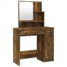 Elegant Smoked Oak Dressing Table with Mirror | 86.5x35x136 cm