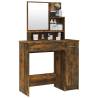 Elegant Smoked Oak Dressing Table with Mirror | 86.5x35x136 cm