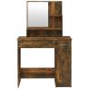 Elegant Smoked Oak Dressing Table with Mirror | 86.5x35x136 cm