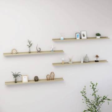 Wall Shelves 4 pcs Sonoma Oak - Stylish Storage Solution