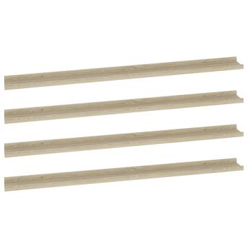 Wall Shelves 4 pcs Sonoma Oak - Stylish Storage Solution