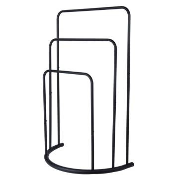 Bathroom Solutions Black Metal Towel Rack - 49.5x75 cm