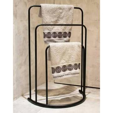 Bathroom Solutions Black Metal Towel Rack - 49.5x75 cm