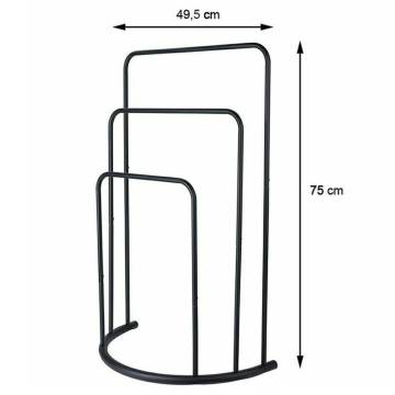 Bathroom Solutions Black Metal Towel Rack - 49.5x75 cm