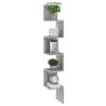 Wall Corner Shelf Grey Sonoma - 20x20x127.5 cm | HipoMarket