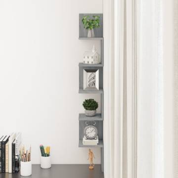 Wall Corner Shelf Grey Sonoma - 20x20x127.5 cm | HipoMarket