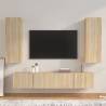 4 Piece TV Cabinet Set Sonoma Oak Engineered Wood Colour sonoma oak Quantity in Package 4 Width 80 cm 