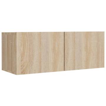 4 Piece TV Cabinet Set - Sonoma Oak Engineered Wood | Hipomarket