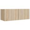 4 Piece TV Cabinet Set - Sonoma Oak Engineered Wood | Hipomarket