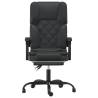 Massage Reclining Office Chair - Black Faux Leather | HipoMarket