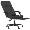 Massage Reclining Office Chair - Black Faux Leather | HipoMarket