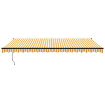 Retractable Awning Yellow & White 5x3m - Hipomarket